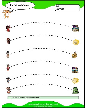 okul öncesi çizgi çalışmaları